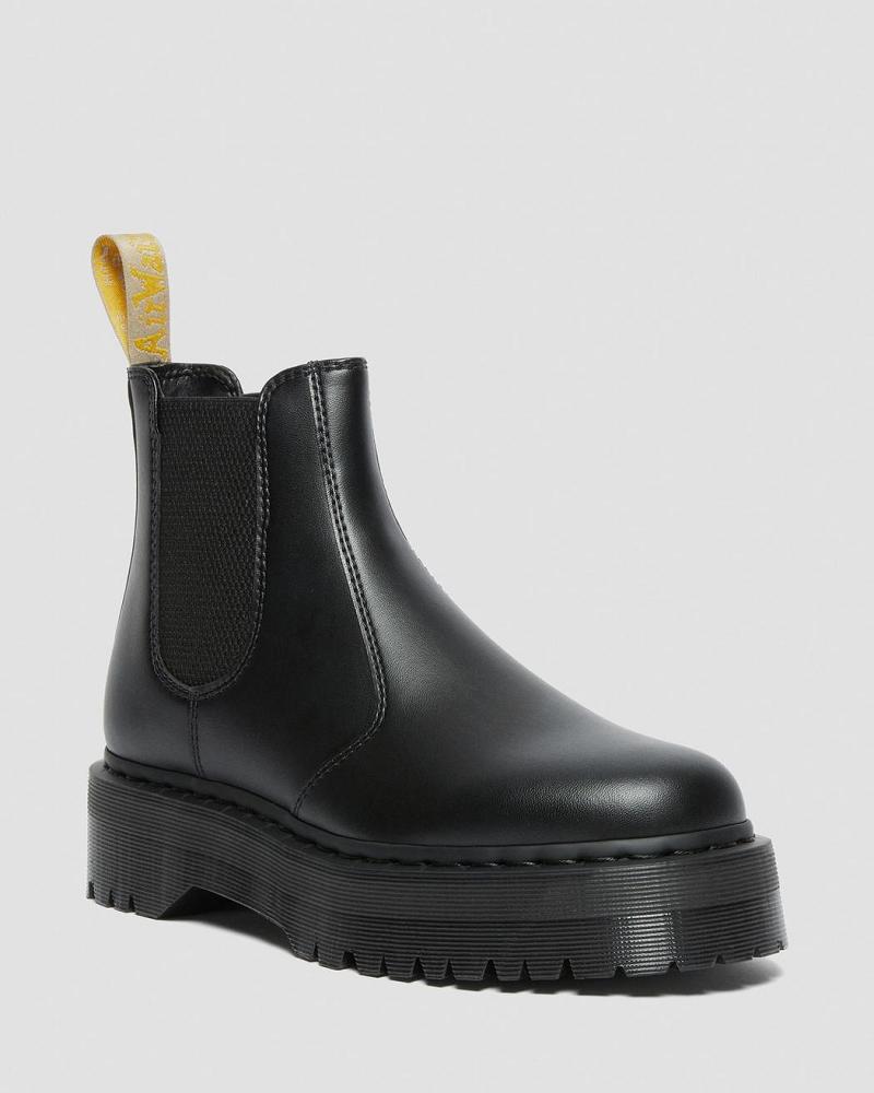 Black Men\'s Dr Martens Vegan 2976 Felix Platform Chelsea Boots | CA 498OKI